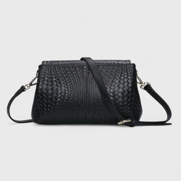Genuine Leather Woven Crossbody Bag