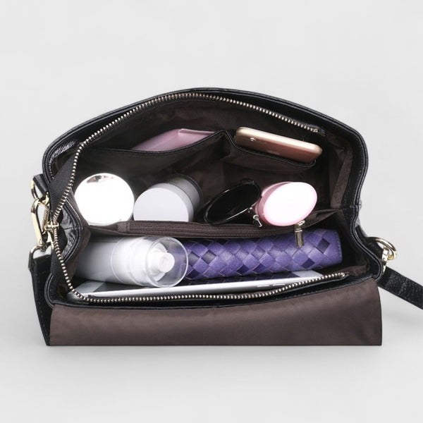 Genuine Leather Woven Crossbody Bag