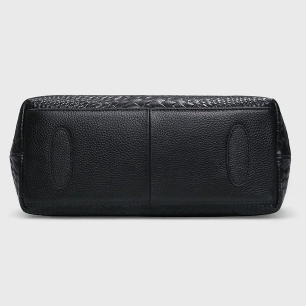 Genuine Leather Woven Crossbody Bag
