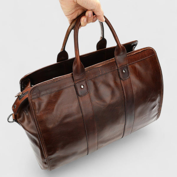 Top-Grain Leather Vintage Weekender Duffel
