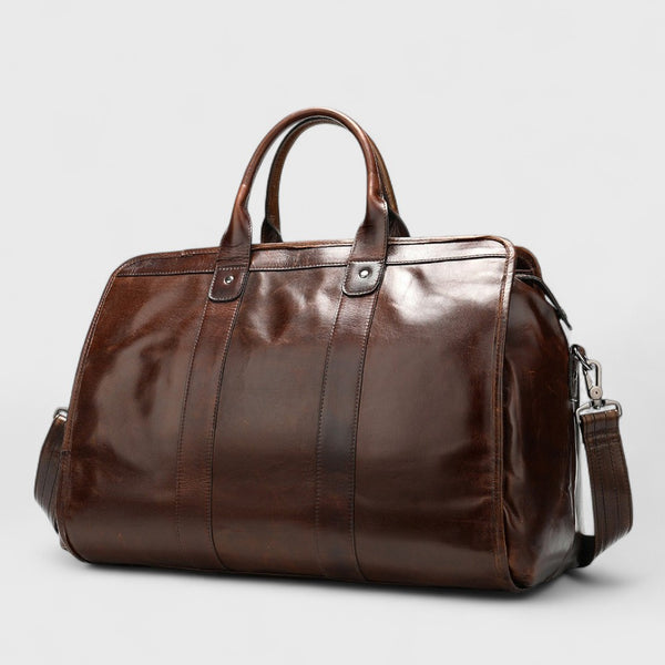 Top-Grain Leather Vintage Weekender Duffel
