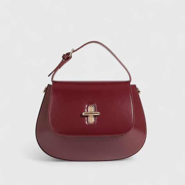 Women's Oval Leather Crossbody Bag