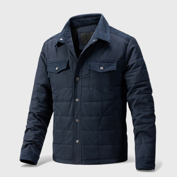 Men's Plaid Lapel Jacket with Zip Chest Pocket