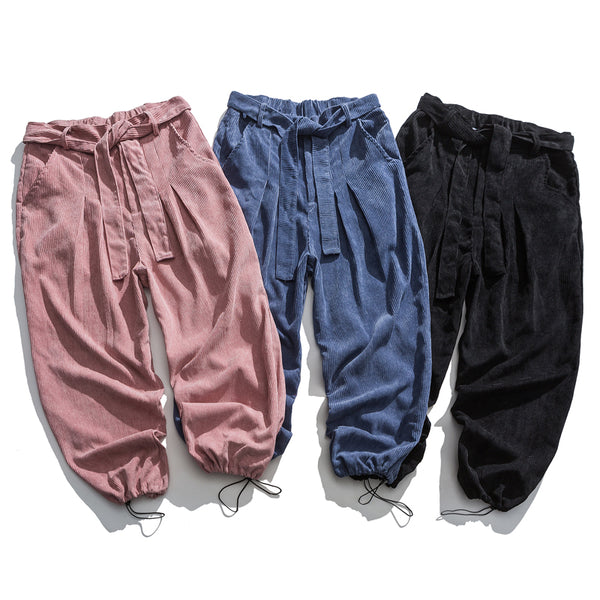 Corduroy Relaxed Straight Pants — Casual Trousers