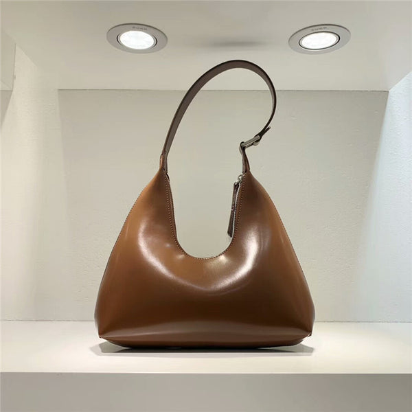 Vintage Cowhide U-shaped Underarm Bag