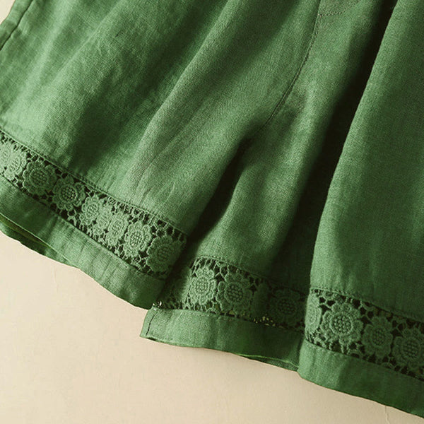 Relaxed Fit Lace Trim Casual Shorts for Women – Comfortable Stylish Design