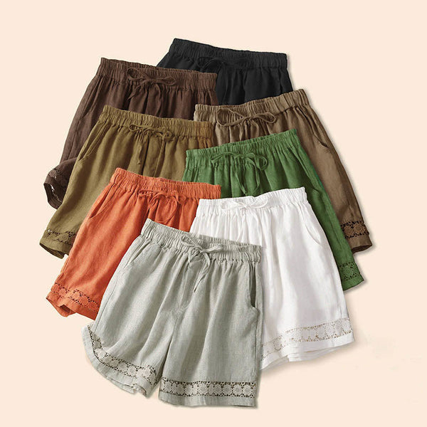 Relaxed Fit Lace Trim Casual Shorts for Women – Comfortable Stylish Design