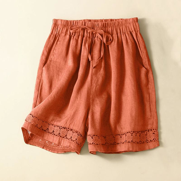 Relaxed Fit Lace Trim Casual Shorts for Women – Comfortable Stylish Design