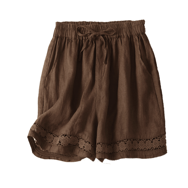 Relaxed Fit Lace Trim Casual Shorts for Women – Comfortable Stylish Design