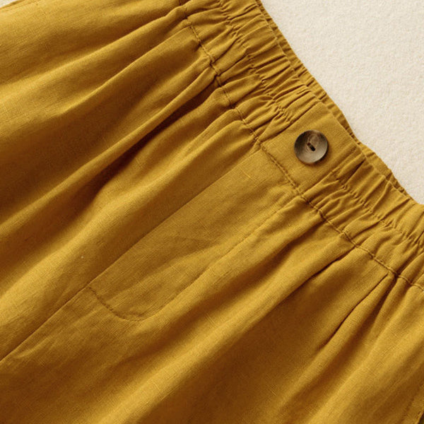Wide-Leg Pleated Knee-Length Bermuda Shorts for Women – Stylish Comfortable Casualwear