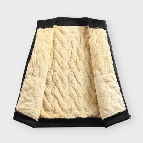 Men's Fleece-Lined Lapel Pullover Jacket