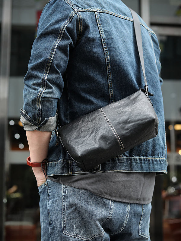 Men's Top-Grain Leather Messenger Bag