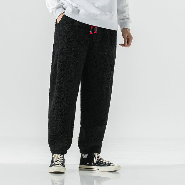 Plush-Lined Cotton Harem Pants