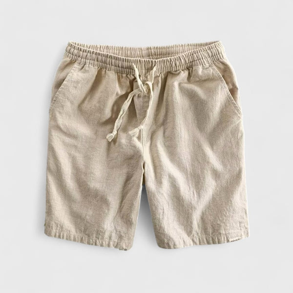 Men’s Linen-Cotton Summer Shorts | Elastic Waist, Beach Comfort
