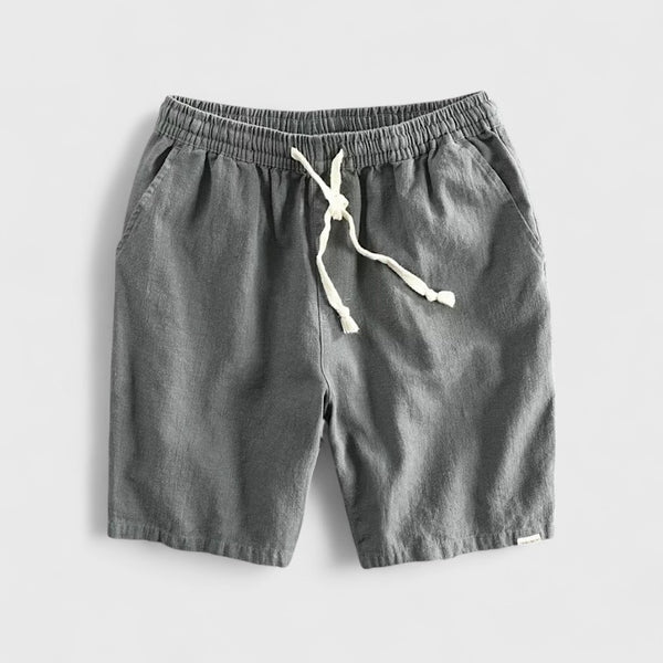 Men’s Linen-Cotton Summer Shorts | Elastic Waist, Beach Comfort