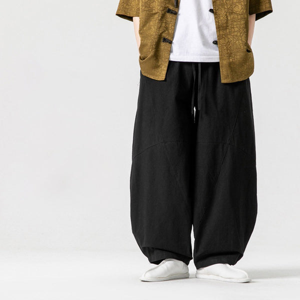 Men's Japanese Cotton Drawstring Harem Pants