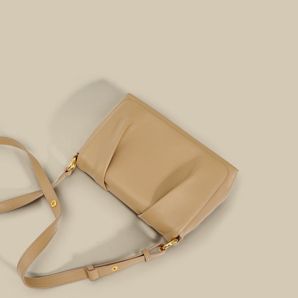 Genuine Leather Cloud Shoulder Crossbody Bag