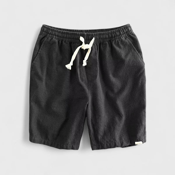 Men’s Linen-Cotton Summer Shorts | Elastic Waist, Beach Comfort