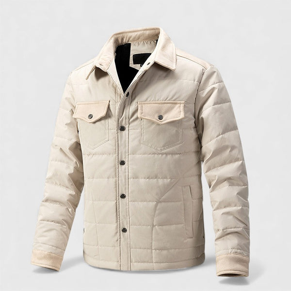 Men's Plaid Lapel Jacket with Zip Chest Pocket