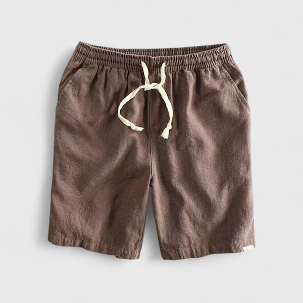 Men’s Linen-Cotton Summer Shorts | Elastic Waist, Beach Comfort