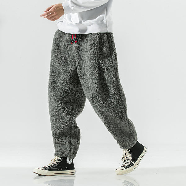 Plush-Lined Cotton Harem Pants