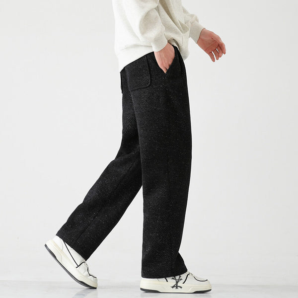 Men's Slanted Stripe Chenille Wide-Leg Pants