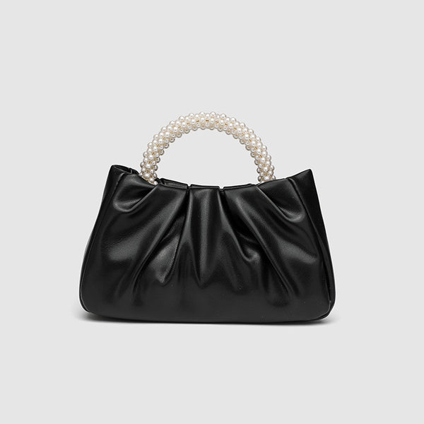 Pearl Handle Ruched Cloud Mini Crossbody