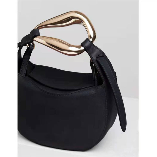 Cowhide Leather Pillow Crossbody Bag