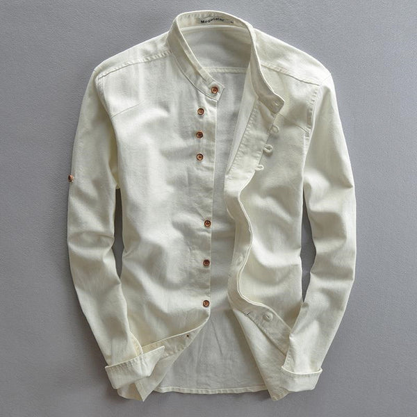 Premium Men's Linen Long-Sleeve Button-Up Shirt