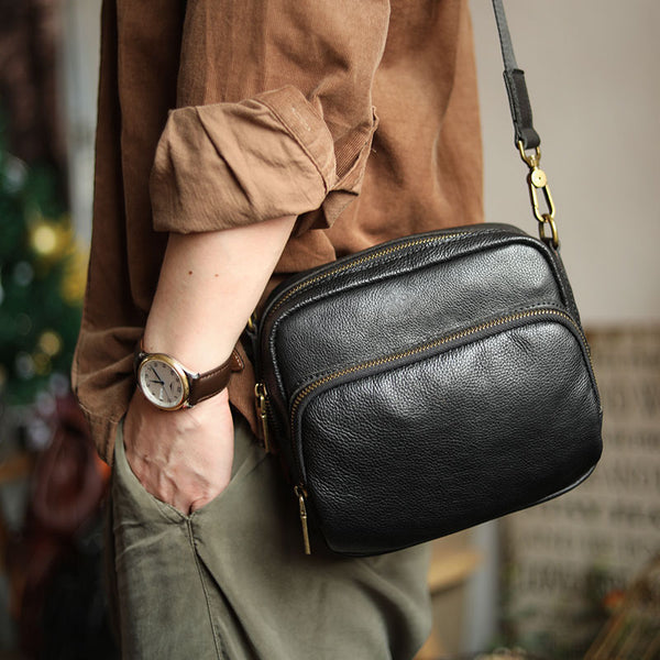 Men's Retro Cowhide Leather Crossbody Bag