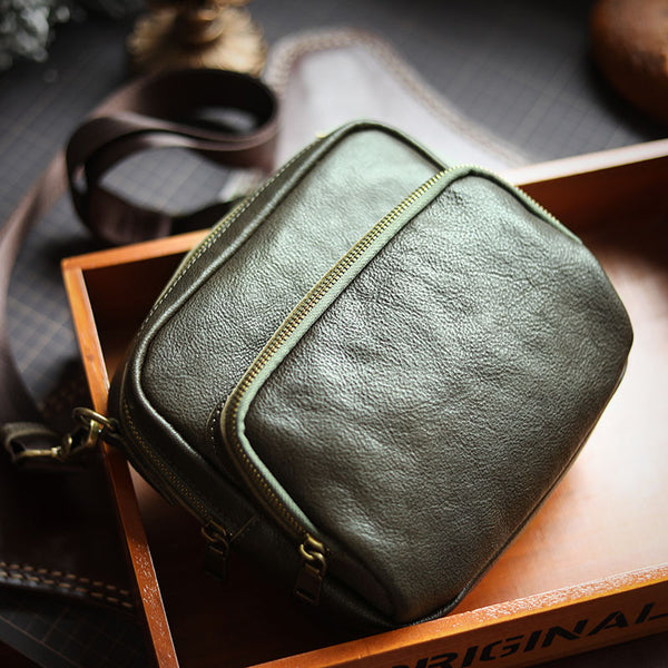 Men's Retro Cowhide Leather Crossbody Bag