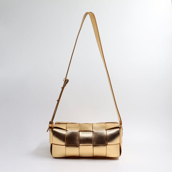 Braided Leather Mini Top Handle Bag