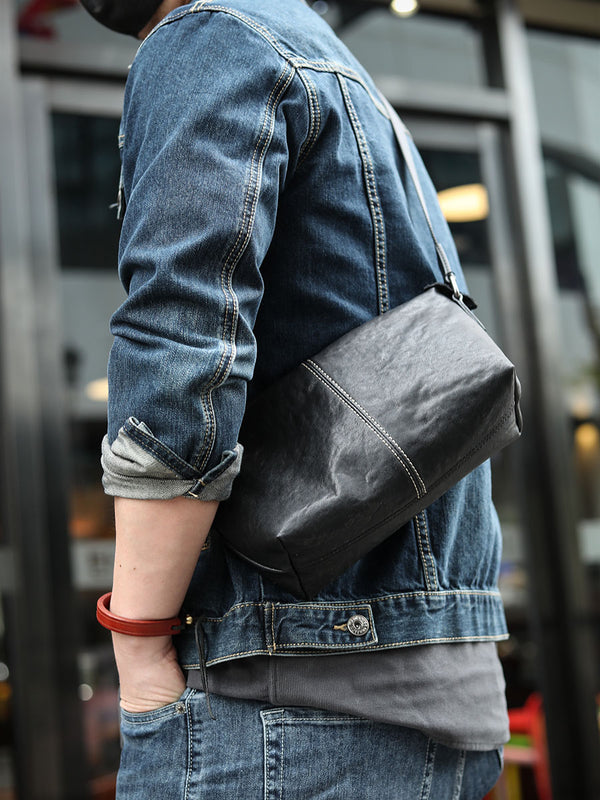 Men's Top-Grain Leather Messenger Bag
