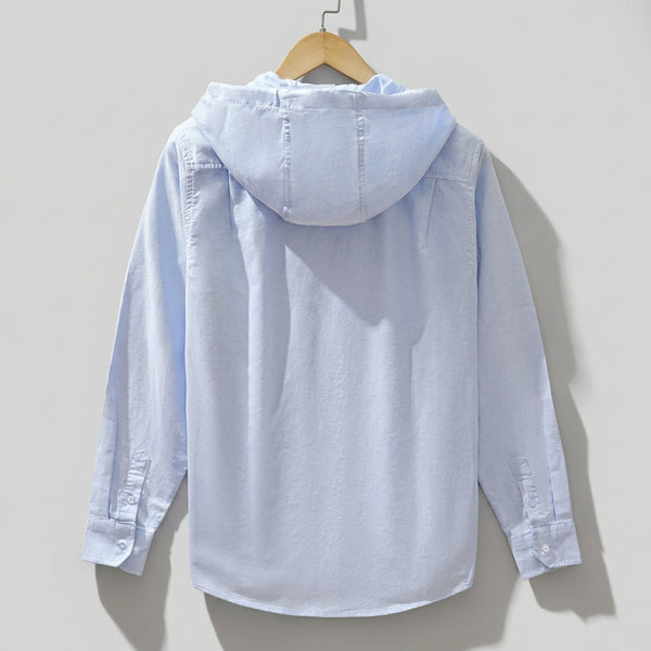 Hooded Collared Zipper Shirt for Men – Casual Stylish Comfort