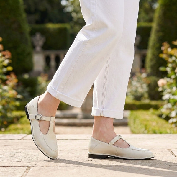 Orthopedic Round Toe T-Strap Flats for Women – Supportive Comfort & Style
