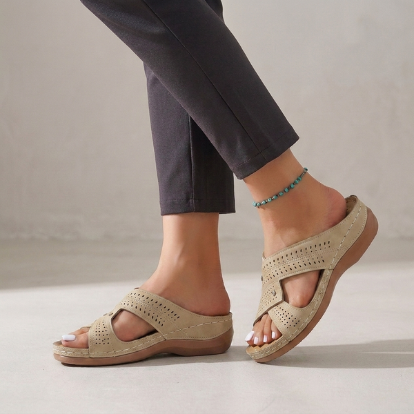 Orthopedic Slip-On Wedge Sandals for Women – Comfortable Support & Style