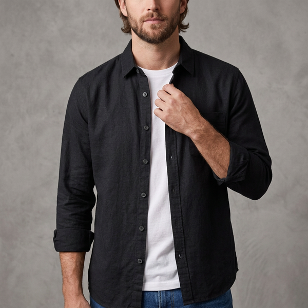 Regular Fit Collared Button-Up Shirt for Men – Classic Comfortable Style