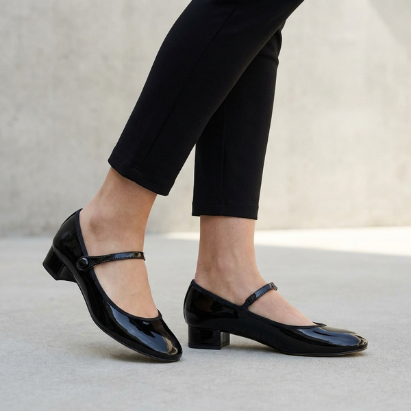 Patent Block Heel Mary Jane Shoes for Women – Elegant & Comfortable Design