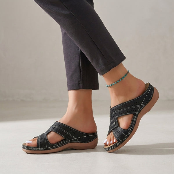 Orthopedic Slip-On Wedge Sandals for Women – Comfortable Support & Style