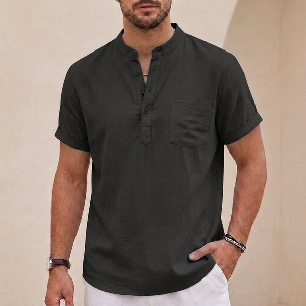 Relaxed Fit Henley Shirt for Men – Casual Comfort & Style