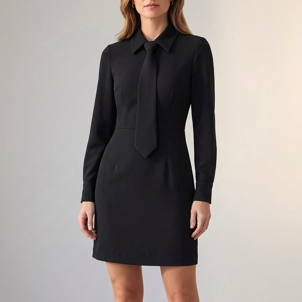 Tie-Neck Sheath Dress for Women – Elegant & Fitted Comfort