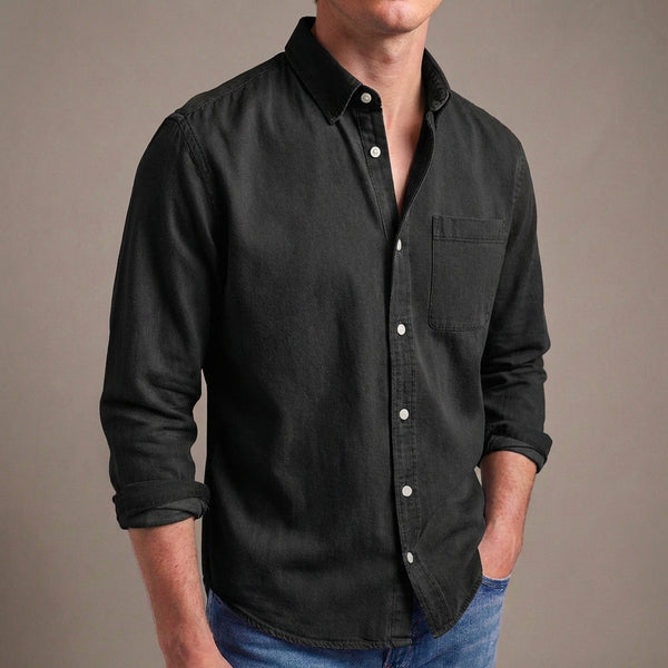 Regular Fit Solid Button-Down Shirt for Men – Classic Casual Comfort