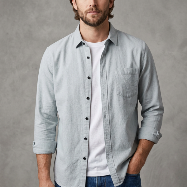 Regular Fit Collared Button-Up Shirt for Men – Classic Comfortable Style