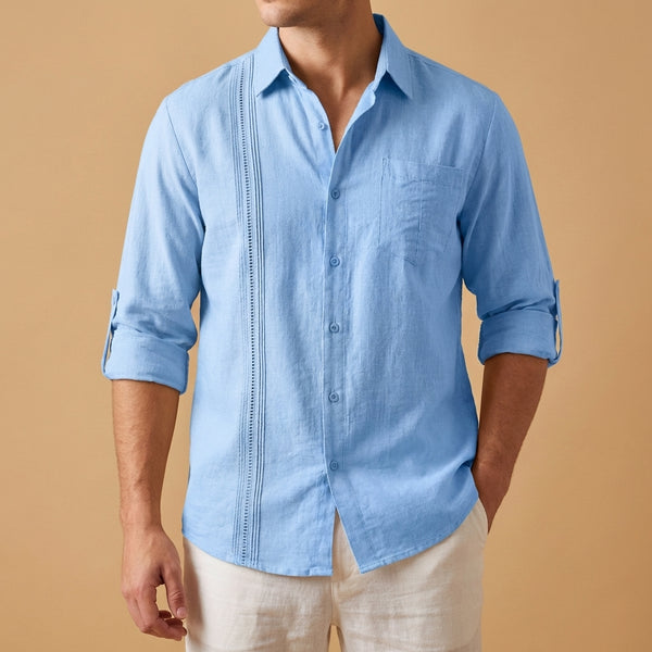Relaxed Fit Button-Up Shirt for Men – Breathable Casual Comfort