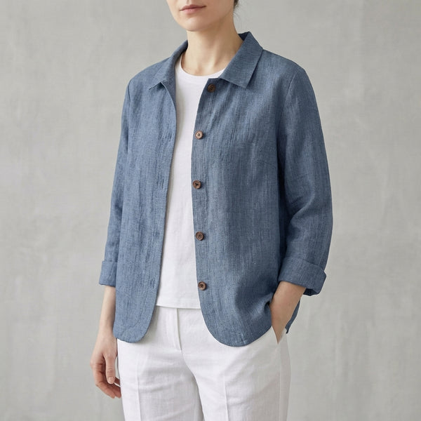 Relaxed Fit Button-Up Shirt for Women – Breathable Casual Comfort