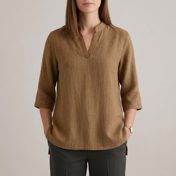 Relaxed Fit V-Neck Tunic Blouse for Women – Breathable Casual Comfort