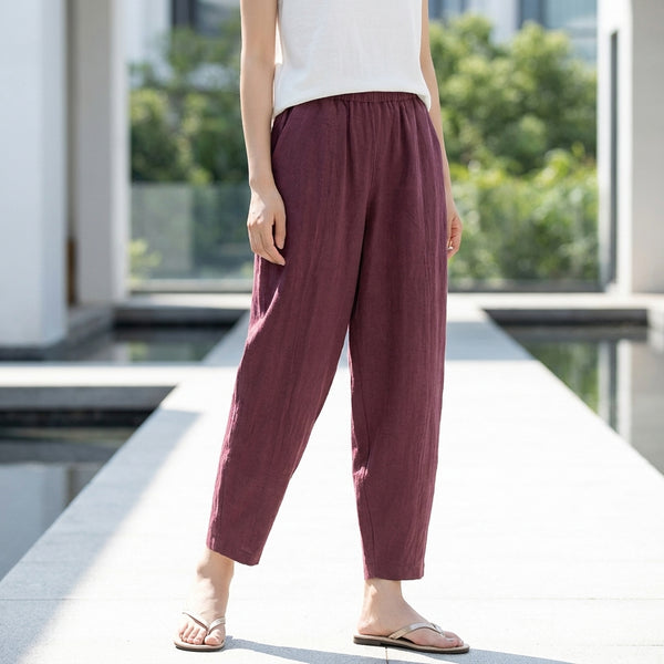 Relaxed Fit Tapered Harem Pants for Women – Comfortable Casual Style
