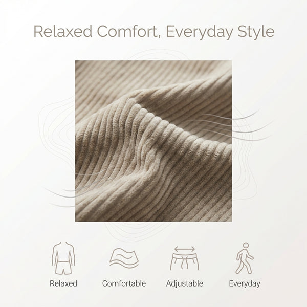 Relaxed Fit Corduroy Drawstring Shorts for Men – Comfortable Casual Wear