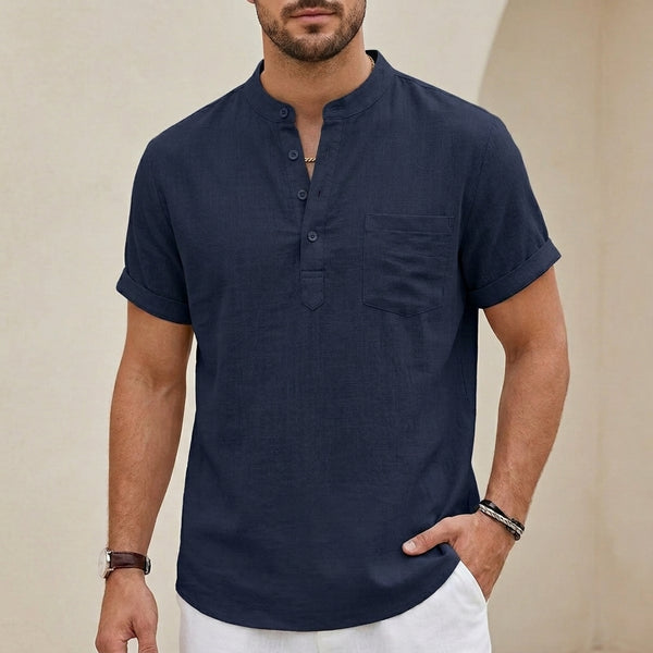 Relaxed Fit Henley Shirt for Men – Casual Comfort & Style
