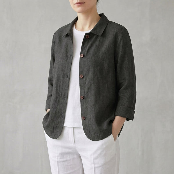 Relaxed Fit Button-Up Shirt for Women – Breathable Casual Comfort
